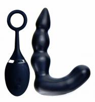 SB-8112 black/ Водонепроницаемый перезаряжаемый вибро-стимулятор простаты JERRY с ДУ 12 режимов