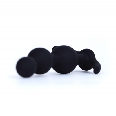 LA-11033 Black/ Анальная втулка Anus Stopper, L=11 см, Ф=1-3 см, силикон, упаковка foil bag