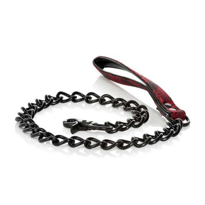 2712-45 SE/ Поводок с цепью Scandal Leash атласный черно-красный